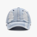 Light Blue Denim Distressed Adjustable Dad Baseball Cap