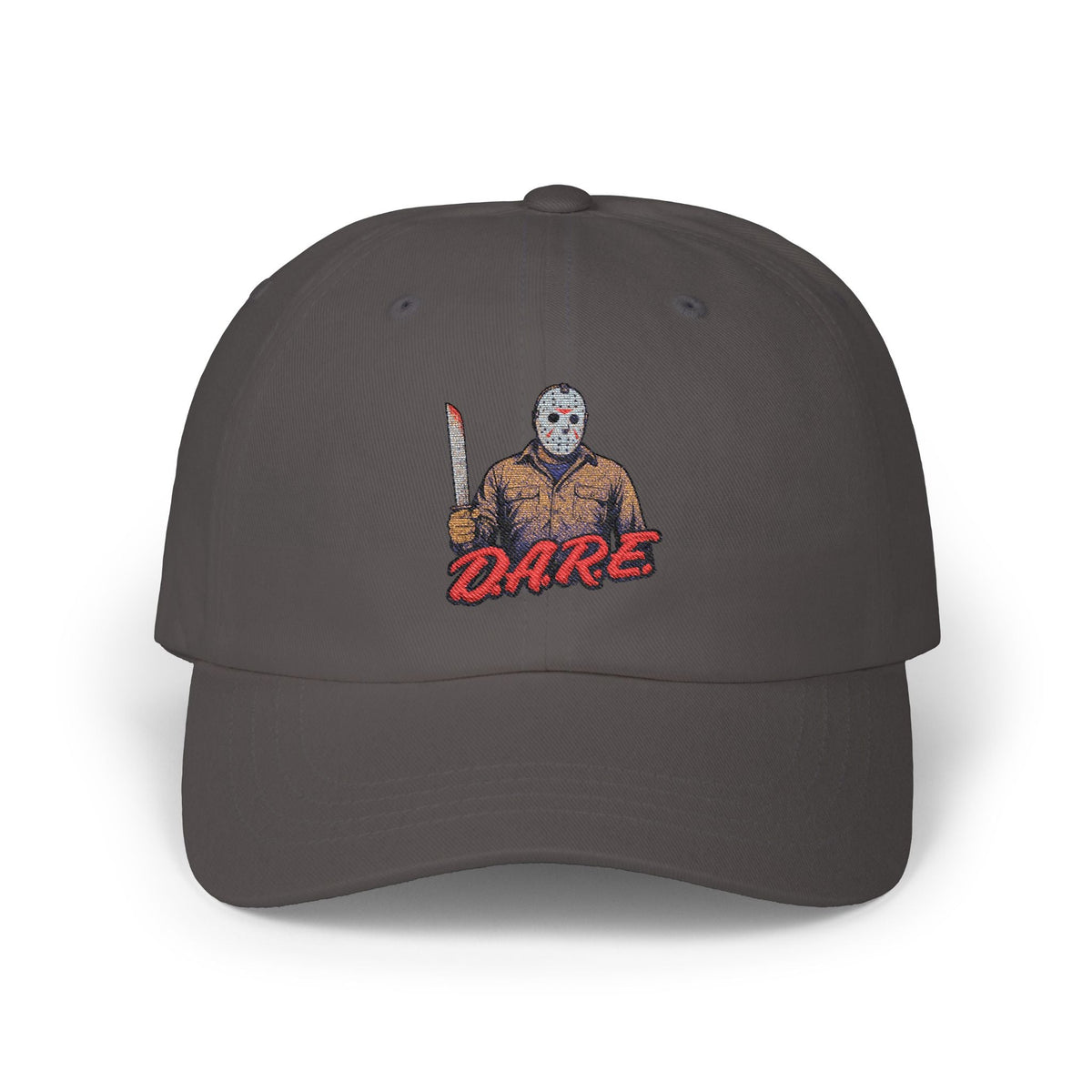 Jason Voorhees D.A.R.E. Parody Dad Hat – 80s Horror Meme Printed Cap