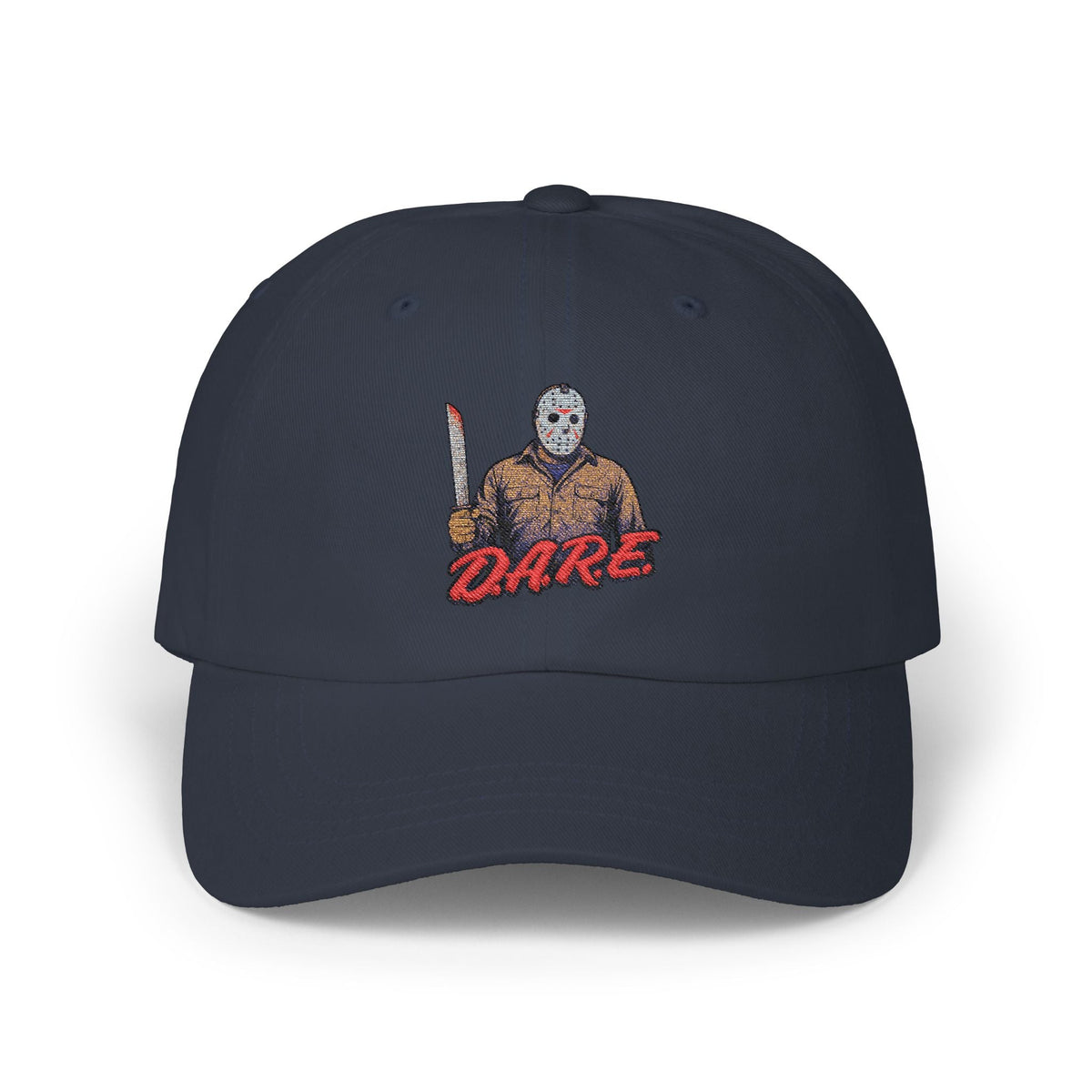Jason Voorhees D.A.R.E. Parody Dad Hat – 80s Horror Meme Printed Cap