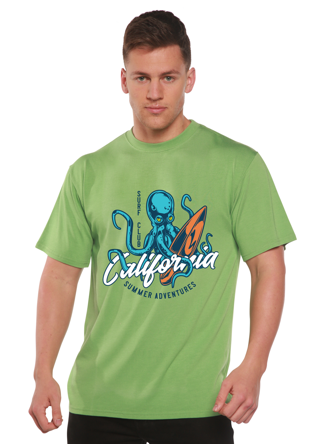 California Summer Adventures Men's Bamboo Viscose/Organic Cotton Short Sleeve Graphic T-Shirt