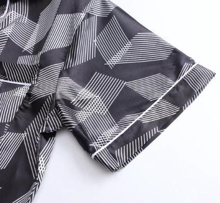 Men Ice Silk Double Short Suit Pajamas
