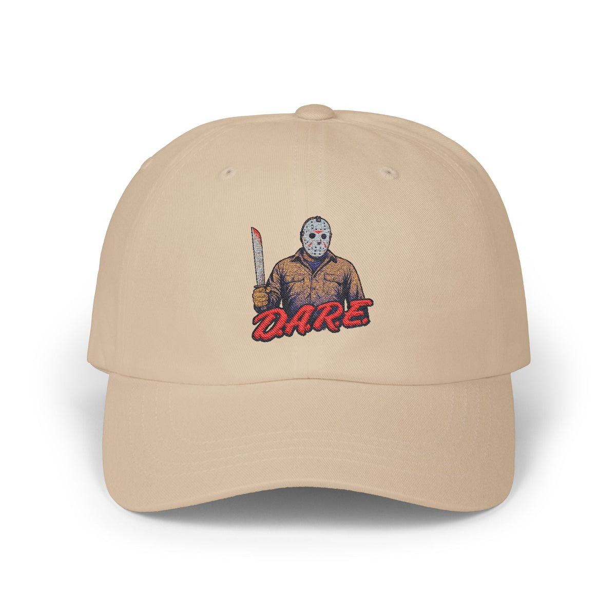Jason Voorhees D.A.R.E. Parody Dad Hat – 80s Horror Meme Printed Cap