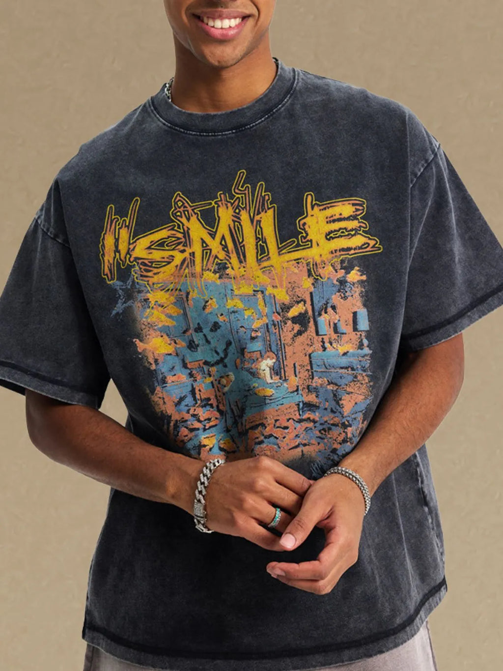Men's Graphic Round Neck T-Shirt | Half Sleeve Tee