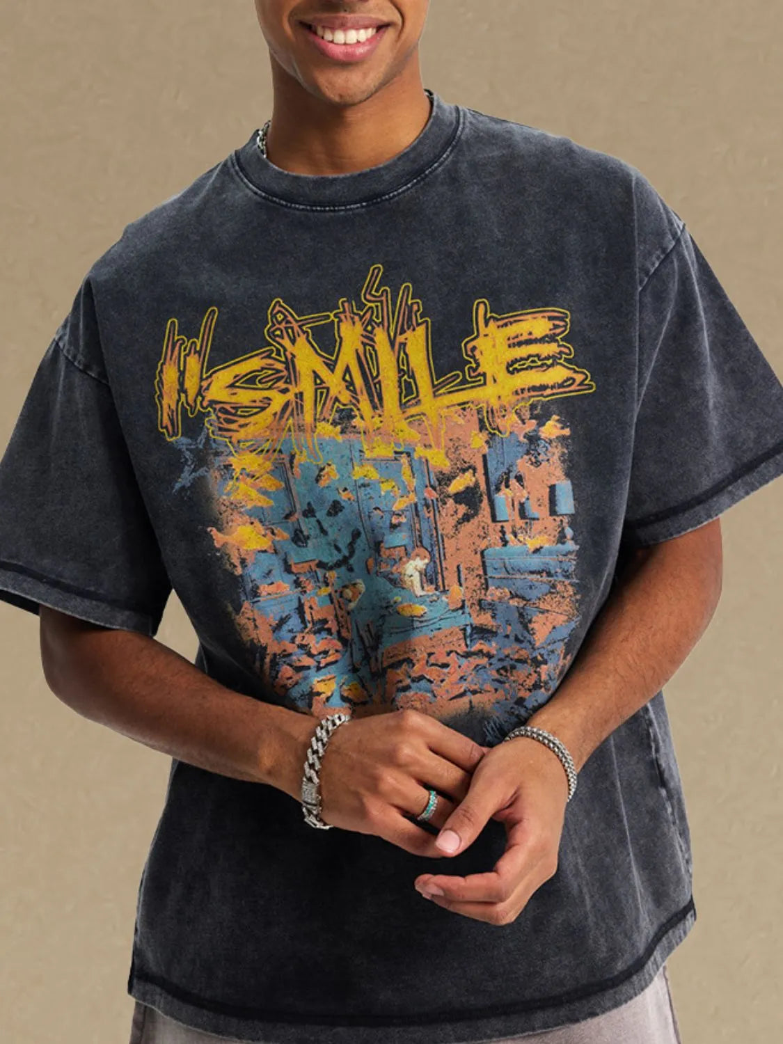 Men's Graphic Round Neck T-Shirt | Half Sleeve Tee