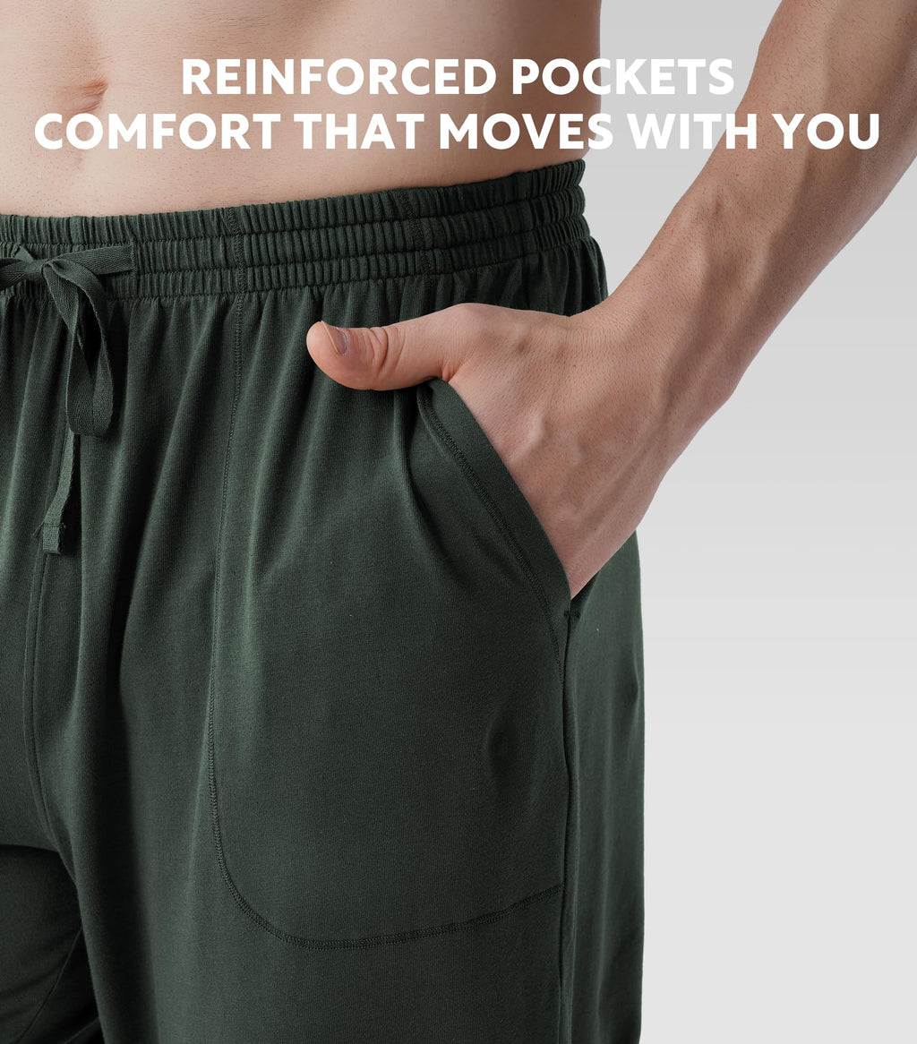 DAVID ARCHY Men's Pajama Pants Cotton Bottoms Soft Lightweight Loungewear with Drawstring and Pockets 2 Pack