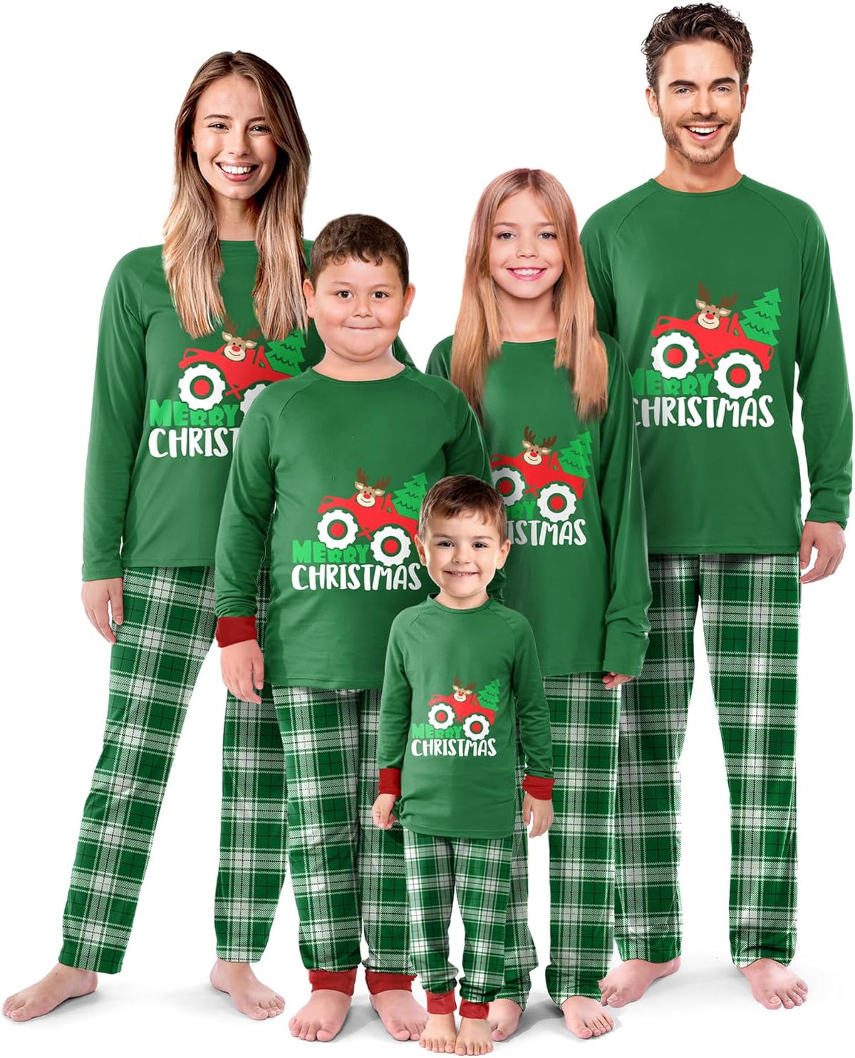Rnxrbb 2025 Christmas Pajamas Family Matching Sets Christmas Pjs Xmas Sleepwear for Women Men Couples Adult Kids