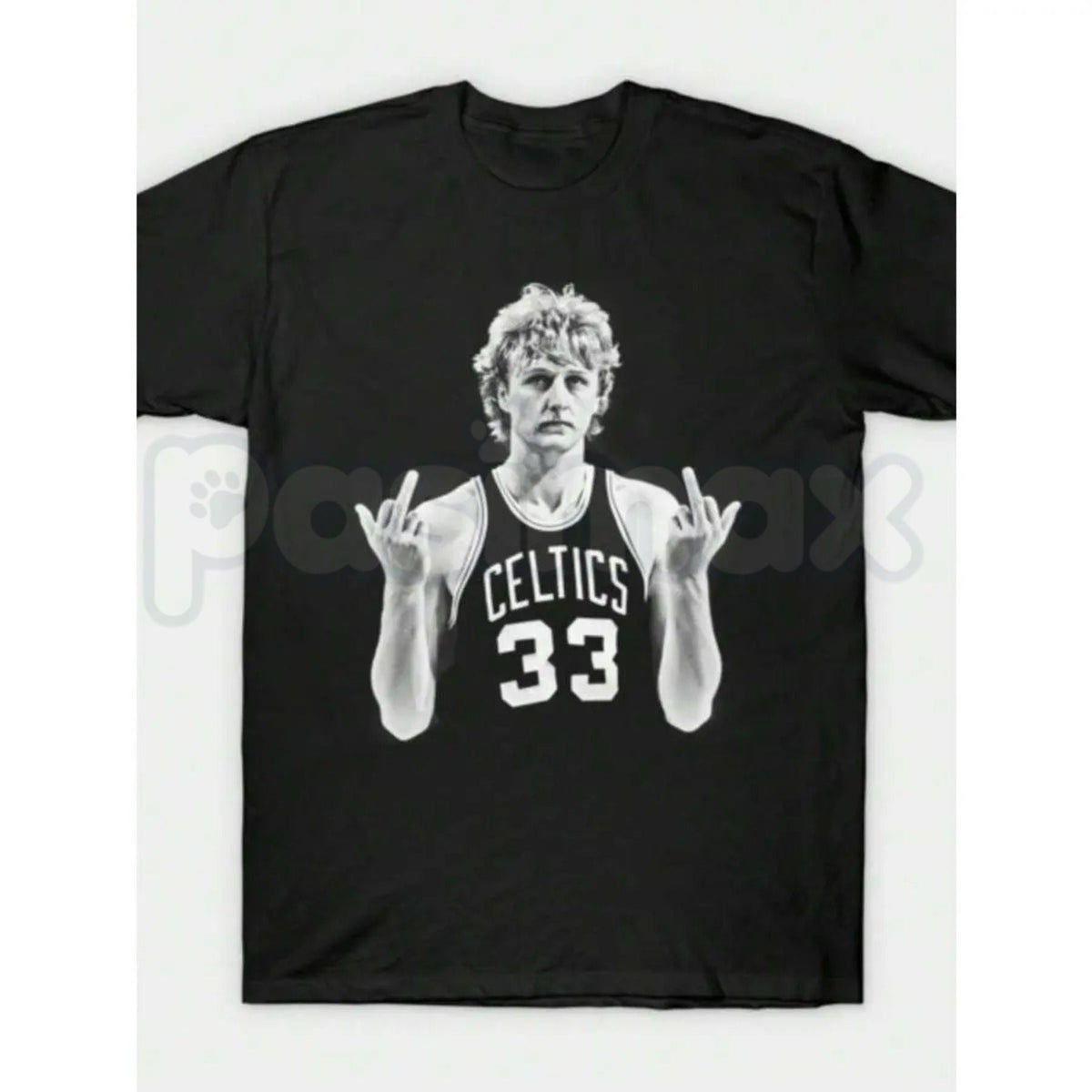Larry Bird Retro 90s Graphic T-Shirt – Vintage Boston Basketball Men's Tee, Premium 100% Cotton Hardwood Legend Top, Soft Lived-In Heavyweight Sportswear Heritage Shirt, Made in USA