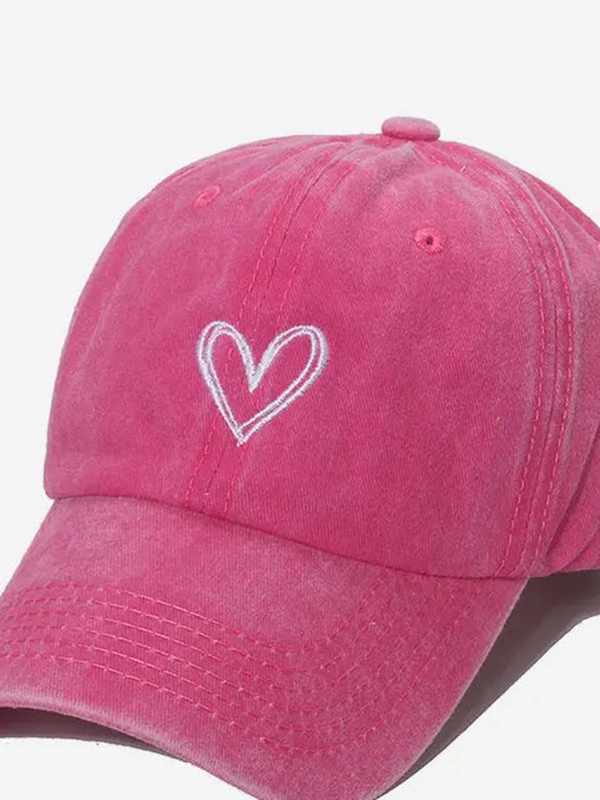 Embroidered Heart Washed Cotton Dad Baseball Cap