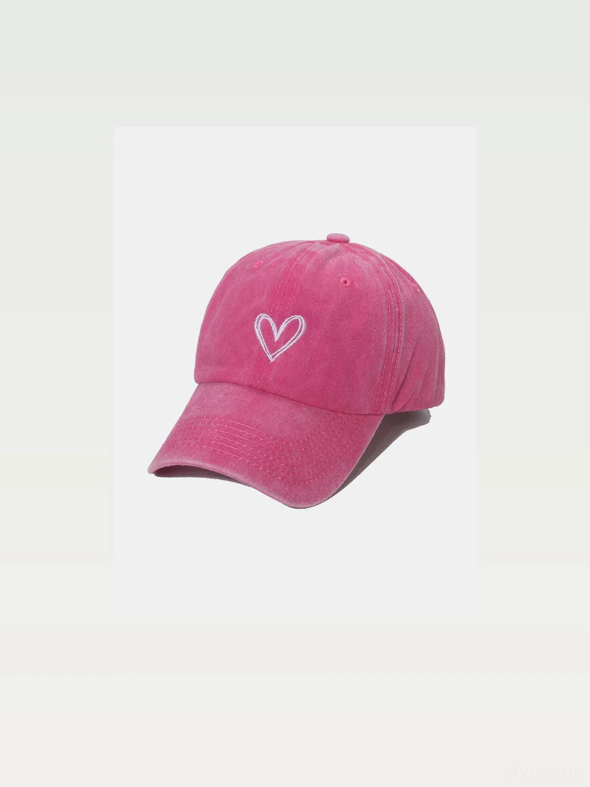 Embroidered Heart Washed Cotton Dad Baseball Cap