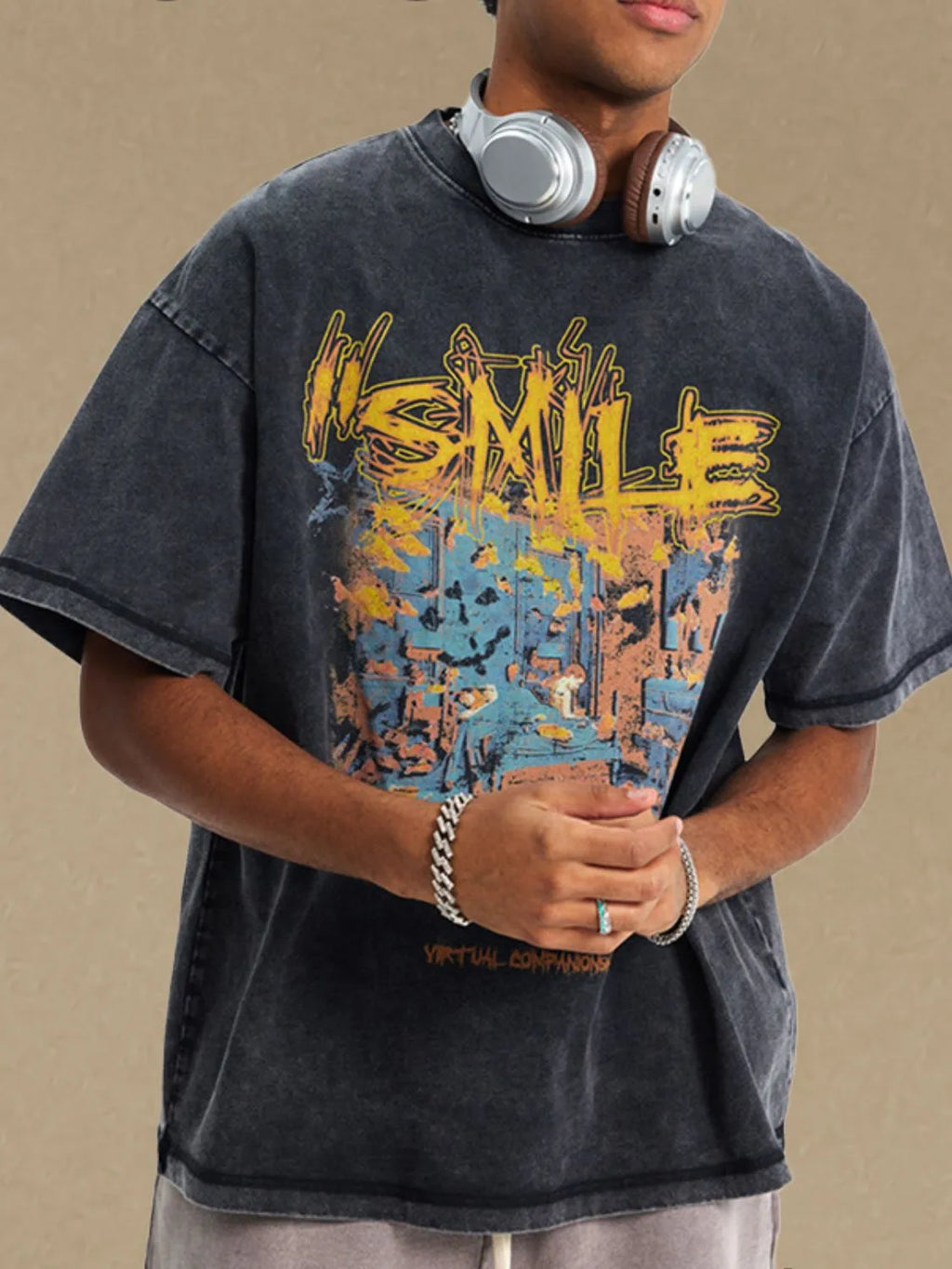 Men's Graphic Round Neck T-Shirt | Half Sleeve Tee