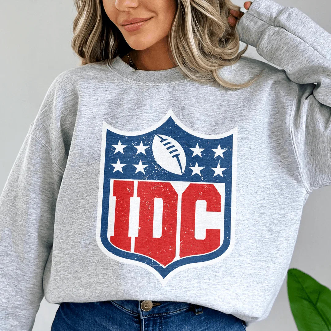"IDC" – Funny Game Day Football Crewneck Sweatshirt