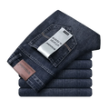 Wthinlee New Business Men's Jeans Casual Straight Stretch Fashion Classic Blue Black Work Denim Trousers Male Brand Clothing